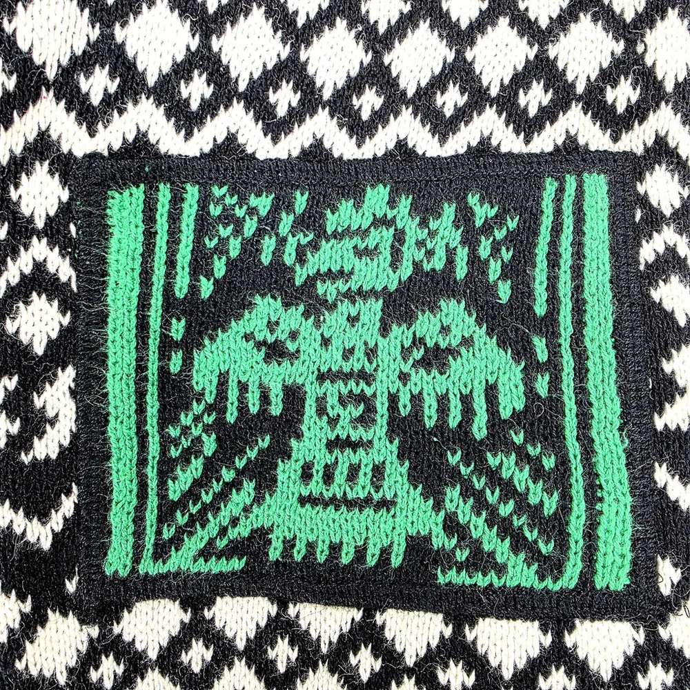 Statement Artwear Pasta Knit Cardigan Women’s Medium Fair Isle Patchwork